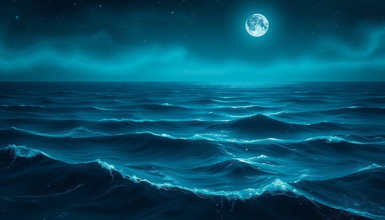 Vast moonlit ocean under a starry sky — ocean dream meaning, emotion and the unconscious
