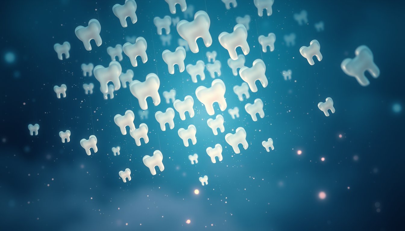 Pearl-white teeth floating through twilight air — teeth falling out dream meaning